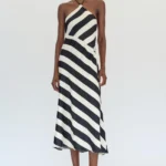 ZARA STRIPED HALTER MIDI DRESS