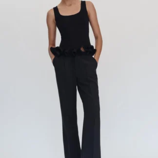 ZARA KNIT TOP WITH WAVY HEM