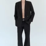 ZARA BELTED TROUSERS WITH TURN-UP HEMS