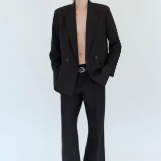 ZARA BELTED TROUSERS WITH TURN-UP HEMS