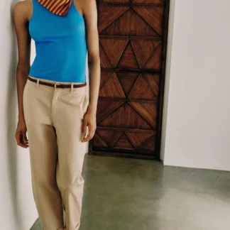 ZARA BRAIDED BELT CHINO TROUSERS