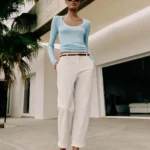 ZARA CHINO TROUSERS WITH BRAIDED BELT