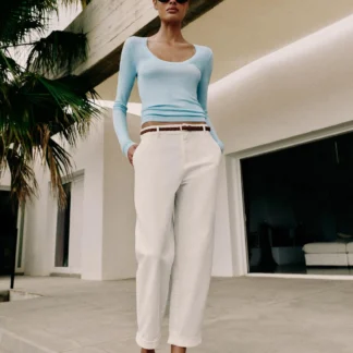 ZARA CHINO TROUSERS WITH BRAIDED BELT