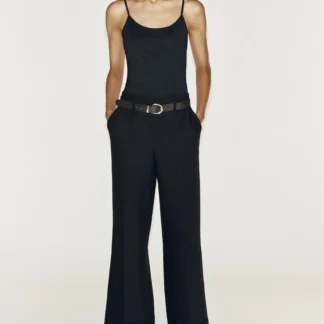 ZARA BELTED TROUSERS WITH TURN-UP HEMS