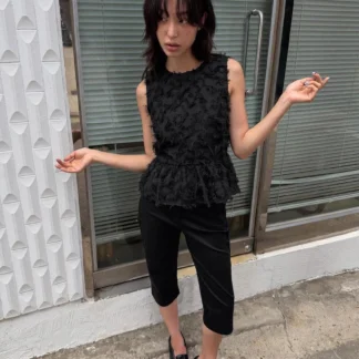 ZARA FRAYED PEPLUM BLOUSE