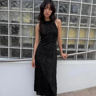 ZARA FRAYED MIDI DRESS