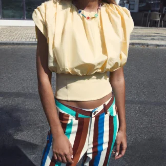 ZARA CONTRAST BALLOON TOP