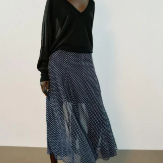 ZARA POLKA DOT MIDI SKIRT