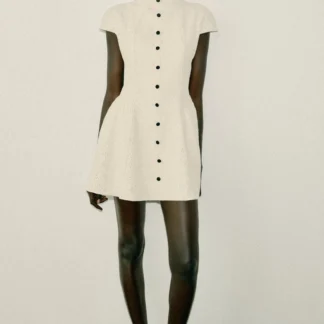 ZARA SHORT LACE DRESS WITH CONTRAST BUTTONS