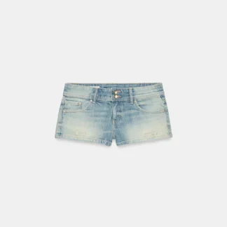 ZARA TRF LOW-RISE MINI DENIM SHORTS