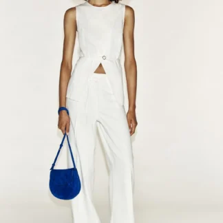 ZARA Z1975 DENIM WRAP WAISTCOAT WITH BELT