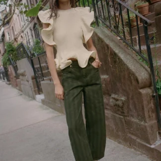 ZARA KNIT TOP WITH WAVY TRIMS