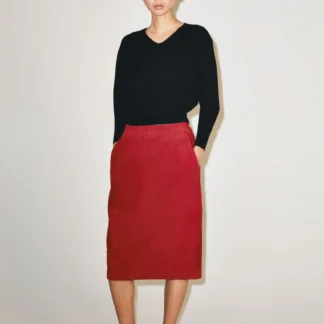 ZARA ZW COLLECTION 100% LEATHER MIDI SKIRT