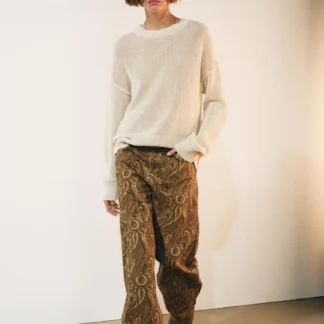 ZARA ZW COLLECTION CURVED STRAIGHT MID-WAIST PRINTED JEANS