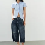 ZARA TRF BAGGY DENIM JORTS