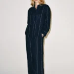 ZARA ZW COLLECTION STRIPED BIB SHIRT