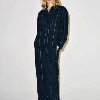 ZARA ZW COLLECTION STRIPED BIB SHIRT