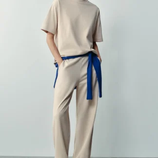 ZARA STRAIGHT-LEG COTTON TROUSERS