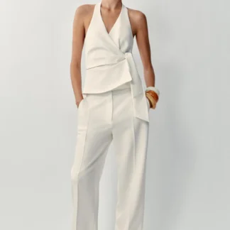 ZARA HALTER NECK KNOT WAISTCOAT