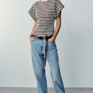 ZARA STRIPED WIDE SLEEVE T-SHIRT