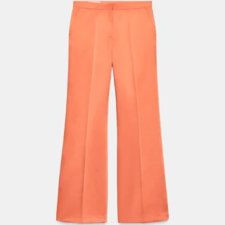 ZARA SATIN STRAIGHT-LEG TROUSERS