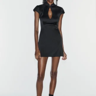 ZARA SATIN CUT-OUT MINI DRESS