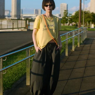 ZARA YELLOW SLOGAN T-SHIRT
