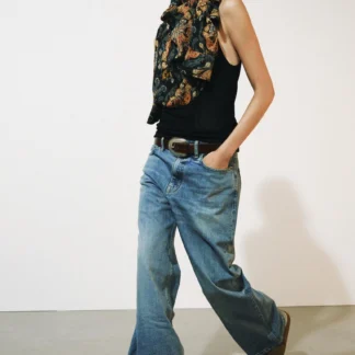 ZARA ZW COLLECTION RELAXED WIDE-LEG LOW-RISE JEANS