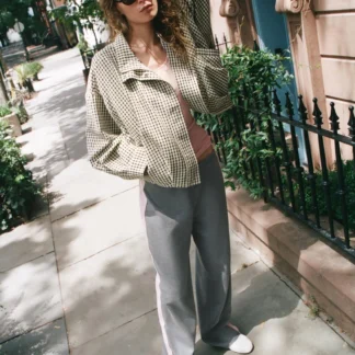 ZARA CHECK BOMBER JACKET
