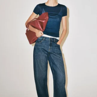 ZARA ZW COLLECTION CURVED STRAIGHT MID-WAIST JEANS