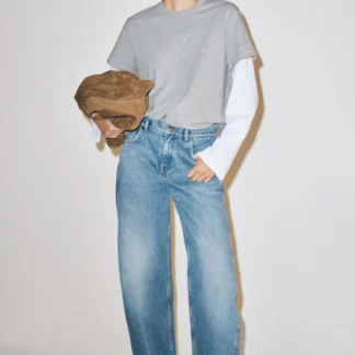 ZARA ZW COLLECTION CURVED STRAIGHT MID-WAIST JEANS