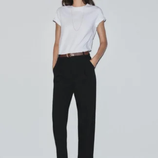 ZARA CROPPED TROUSERS WITH BELT