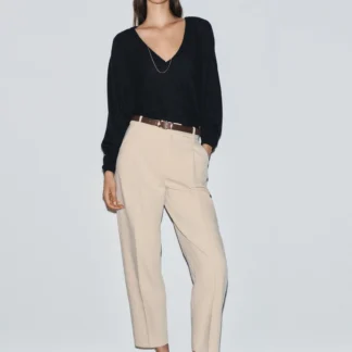 ZARA CROPPED TROUSERS WITH BELT