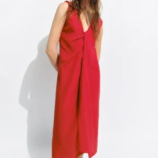 ZARA ZW COLLECTION GATHERED MIDI DRESS