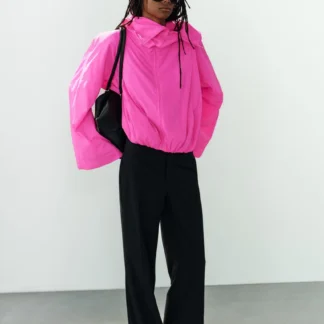 ZARA TECHNICAL FABRIC HIGH-COLLAR JACKET