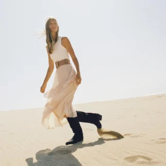 ZARA COMBINED MIDI DRESS WITH BELT