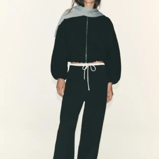 ZARA WIDE-LEG TROUSERS WITH DOUBLE WAISTBAND