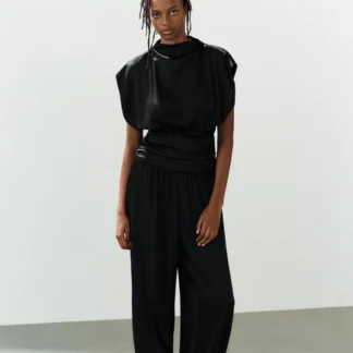ZARA SATIN JUMPSUIT WITH SASH