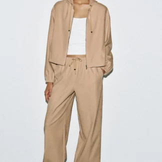 ZARA WIDE-LEG TROUSERS WITH ELASTIC WAIST