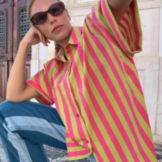 ZARA SHORT SLEEVE STRIPED SHIRT