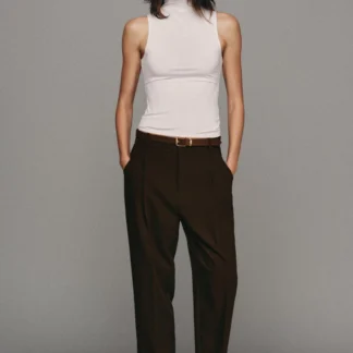 ZARA CROPPED TROUSERS WITH BELT