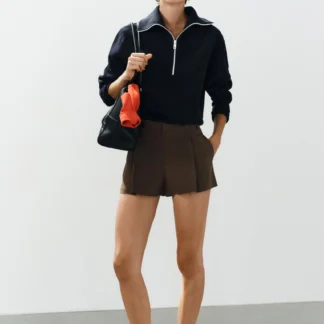 ZARA PLEATED SHORTS WITH BUTTONS