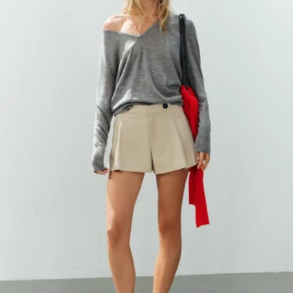 ZARA PLEATED SHORTS WITH BUTTONS