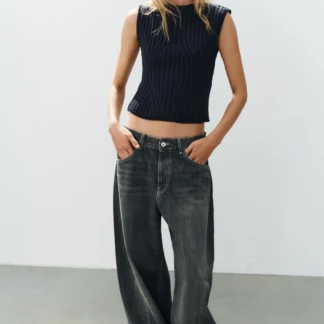 ZARA RIBBED KNIT TOP