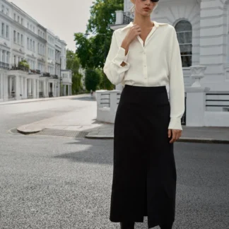ZARA FLOWING SHIRT WITH COVERED BUTTONS