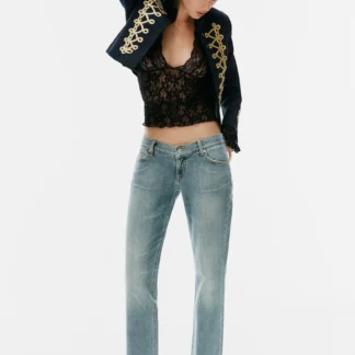 ZARA CROPPED FROG FASTENING BLAZER
