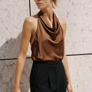 ZARA SATIN HALTER TOP