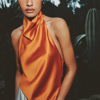ZARA SATIN HALTER TOP