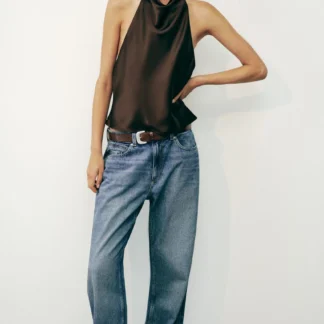ZARA SATIN HALTER TOP
