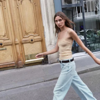 ZARA Z1975 MID-WAIST BARREL JEANS WITH TURN-UP HEMS